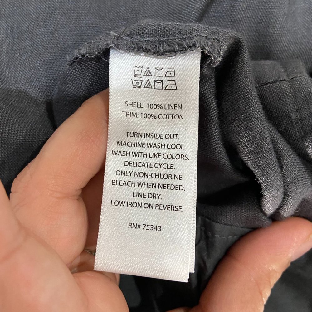 Cynthia Rowley 100% Linen Grey High Waist Pants Belted Size 10 - Picture 4 of 8